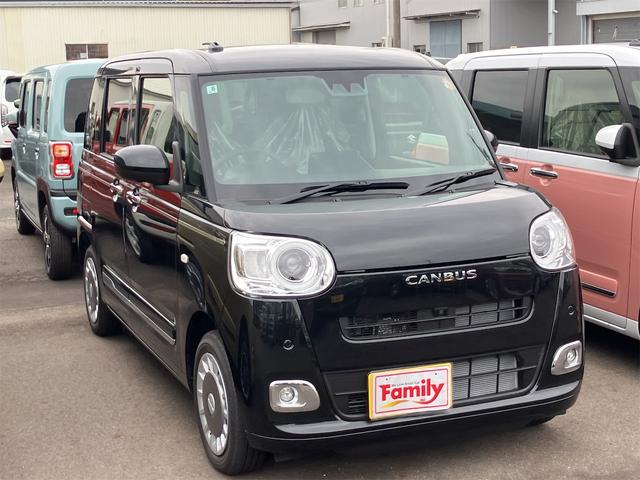 ムーヴキャンバス セオリーＧ　届け出済み未使用車　全周囲カメラ　両側電動スライドドア　クリアランスソナー　衝突被害軽減システム　オートライト　ＬＥＤヘッドランプ　スマートキー　アイドリングストップ　電動格納ミラー　シートヒーター（19枚目）