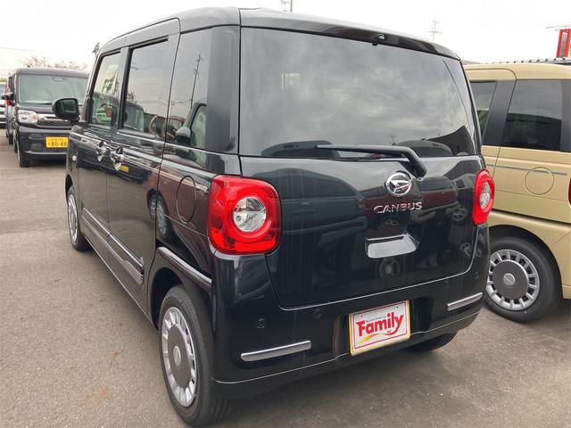 ムーヴキャンバス セオリーＧ　届け出済み未使用車　全周囲カメラ　両側電動スライドドア　クリアランスソナー　衝突被害軽減システム　オートライト　ＬＥＤヘッドランプ　スマートキー　アイドリングストップ　電動格納ミラー　シートヒーター（21枚目）