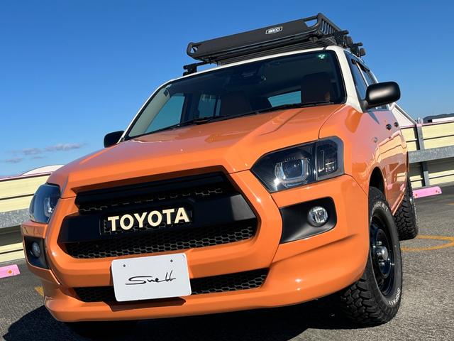 プロボックス Ｆ　カスタム　社外ヘッドライト　社外バンパー　社外ボンネット　リフトアップ　ＭＴタイヤ　キャリア＆ラック　シートカバー　ベットキット（3枚目）