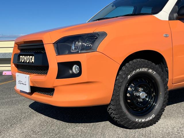 プロボックス Ｆ　カスタム　社外ヘッドライト　社外バンパー　社外ボンネット　リフトアップ　ＭＴタイヤ　キャリア＆ラック　シートカバー　ベットキット（28枚目）