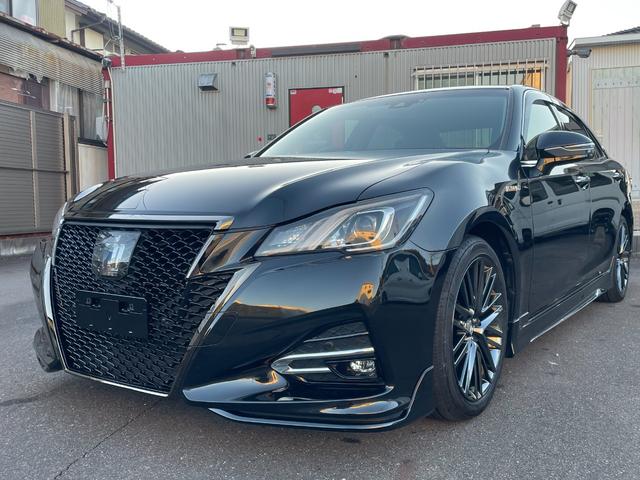 クラウンハイブリッド アスリートＳ　Ｊ－フロンティアリミテッド　後期モデル　特別仕様車　モデリスタエアロ，マフラー　ブラックスパッタリング１８ＡＷ　黒半革電動シート　衝突回避支援パッケ－ジ　シ－トベンチレ－ション　パドルシフト　ナビ　レーダークルーズ　ＥＴＣ（6枚目）