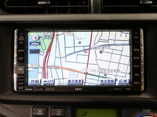 アクア G HDDナビ フルセグTV DVD再生 録音再生 ETC ドライブレコーダー 革巻きステア ステアリモコン オートライト フォグ プライバシーガラス スマートキー プッシュスタート 禁煙車(10枚目)