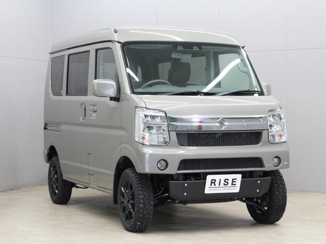 エブリイ ジョイン 届出済未使用車 パートタイム4WD プラスライン前後ショートバンパー 2インチリフトアップ ENKEI14インチアルミ R/Tタイヤ セーフティサポート シートヒーター スマートキー プッシュスタート(4枚目)