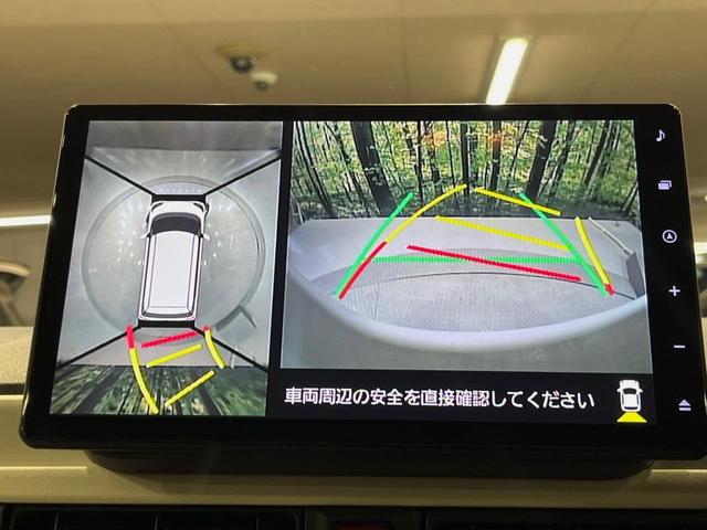 ムーヴキャンバス ストライプスＧ　両側電動ドア　純正１０インチＳＤナビ　全周囲カメラ　衝突被害軽減システム　禁煙車　ドラレコ　コーナーセンサー　スマートキー　ＬＥＤヘッドライト　ＥＴＣ　オートハイビーム　オートライト　オートエアコン（4枚目）