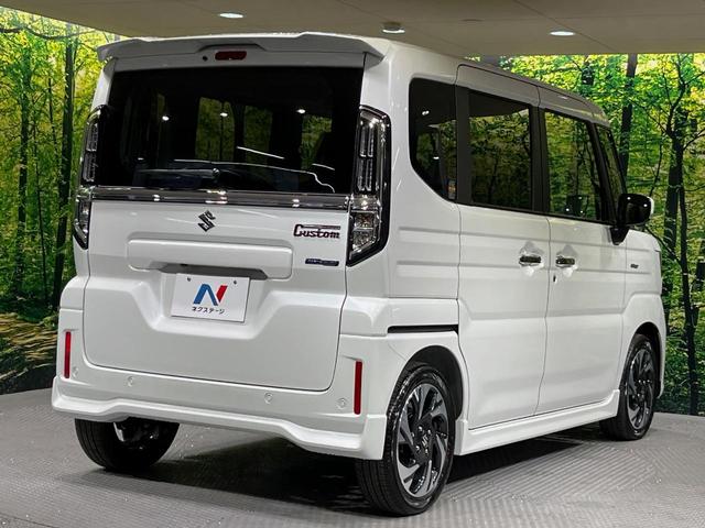 スペーシアカスタム ハイブリッドＸＳターボ　ターボ　届出済未使用車　メーカー９インチナビ　全周囲カメラ　両側電動ドア　衝突被害軽減システム　レーダークルーズ　ハーフレザーシート　コーナーセンサー　スマートキー　ＬＥＤヘッド　オートハイビーム（18枚目）