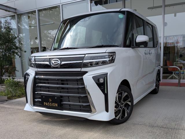 タント カスタムＸ　届出済未使用車　両側電動スライドドア　衝突被害軽減ブレーキ　コーナーセンサー　スマートキー　アルミホイール　アイドリングストップ　全方位カメラ　ＬＥＤヘッドライト　シートヒーター　電動格納ドアミラー（3枚目）