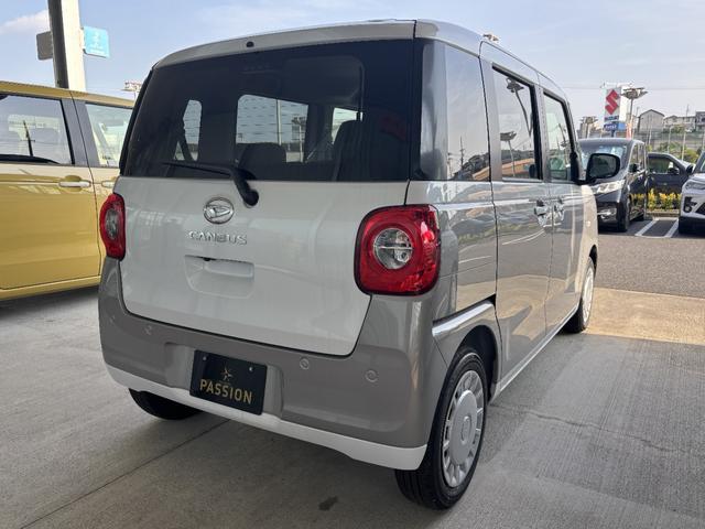 ムーヴキャンバス ストライプスＸ　届出済未使用車　両側電動スライドドア　スマートキー　コーナーセンサー　衝突被害軽減ブレーキ　電動格納ドアミラー　ベンチシート　アイドリングストップ　横滑り防止機能　オートエアコン　光軸調整機能（8枚目）