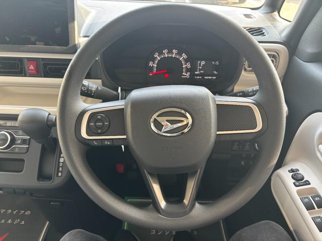 ムーヴキャンバス ストライプスＸ　届出済未使用車　両側電動スライドドア　スマートキー　コーナーセンサー　衝突被害軽減ブレーキ　電動格納ドアミラー　ベンチシート　アイドリングストップ　横滑り防止機能　オートエアコン　光軸調整機能（15枚目）