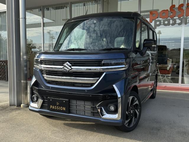 スペーシアカスタム ハイブリッドＸＳ　届出済未使用車　両側電動スライドドア　衝突被害軽減ブレーキ　コーナーセンサー　アダクティブクルーズコントロール　アイドリングストップ　オットマン　ＬＥＤヘッドライト　シートヒーター　アルミホイール（4枚目）