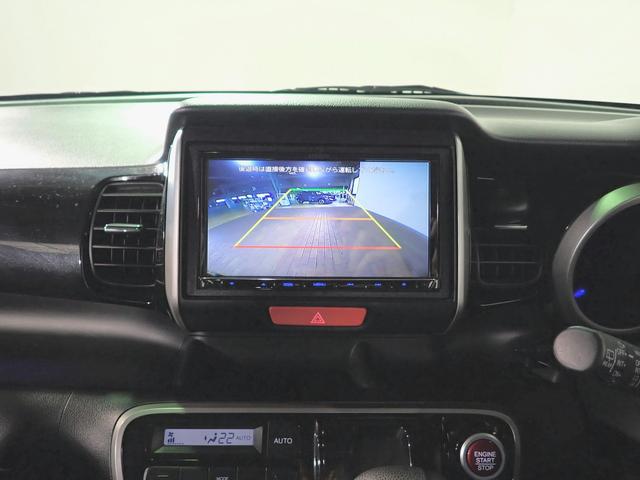 Ｎ－ＢＯＸカスタム Ｇ・Ｌパッケージ　社外ナビ　フルセグＴＶ　ＢＴ接続可能　バックカメラ　左側パワスラ　ＨＩＤオートライト　インテリキー　プッシュスタート　純正１４インチアルミ　スペアキー（6枚目）