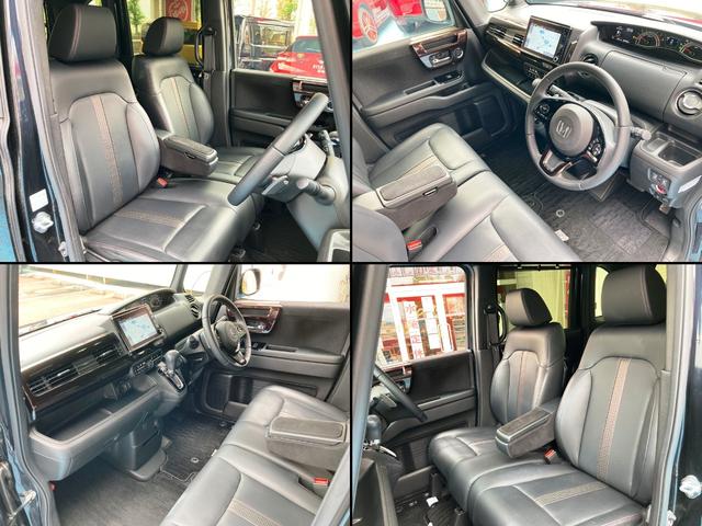 Ｎ－ＢＯＸカスタム Ｌ・ターボコーディネートスタイル　ワンオーナー・ユーザー買取車　２トンカラー　黒合皮シート・シートヒーター　ディーラーワイドナビ・フルセグ・Ｂｌｕｅｔｏｏｔｈ・ナビ連動ドライブレコーダー　バックカメラ　両側パワースライド　ＥＴＣ（7枚目）