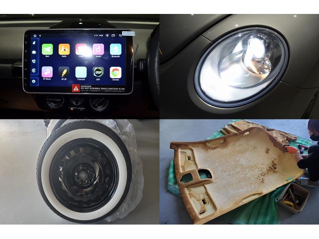 ニュービートル ＥＺ　２００７モデル　新品ＬＥＤヘッド＆革調シートカバー＆ステンレスシフトカバー＆ホワイトウォール　１０点パネル塗装済　天張り＆ドア内張り張替済み　ＡＣスポンジ対策済　Ｐセンサー　外部音声入力端子　スペアキ（10枚目）
