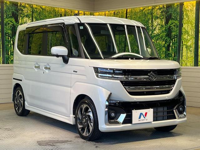 スペーシアカスタム ハイブリッドXSターボ 9型ナビ 両側電動ドア 全周囲カメラ 衝突被害軽減システム レーダークルーズ 禁煙車 ハーフレザーシート コーナーセンサー スマートキー LEDヘッド ビルトインETC オートハイビーム 車線逸脱警報(16枚目)