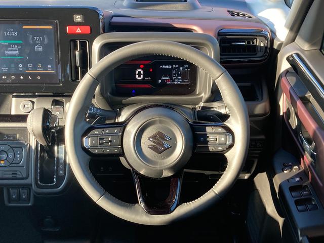 スペーシアカスタム ＨＹＢＲＩＤ　ＸＳターボ　デュアルセンサーブレーキサポートＩＩ　全方位モニター付メモリーナビゲーション　スズキコネクト対応通信機装着（3枚目）