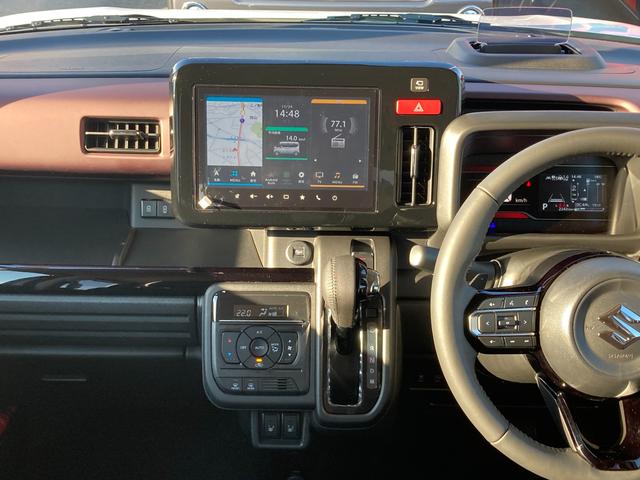 スペーシアカスタム ＨＹＢＲＩＤ　ＸＳターボ　デュアルセンサーブレーキサポートＩＩ　全方位モニター付メモリーナビゲーション　スズキコネクト対応通信機装着（4枚目）