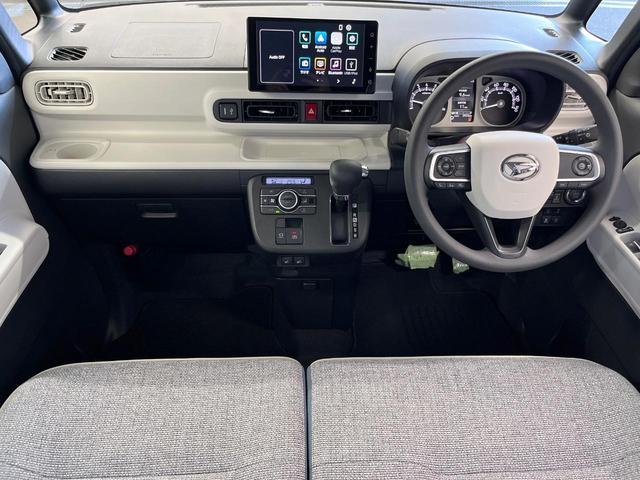 ムーヴキャンバス ストライプスG 両側電動ドア 純正9型DA 全周囲カメラ 衝突軽減装置 レーダークルーズ 禁煙車 コーナーセンサー スマートキー LEDヘッド ETC 車線逸脱警報 オートライト オートエアコン 置くだけ充電(2枚目)