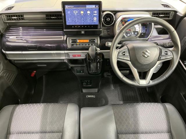 スペーシアカスタム ハイブリッドXSターボ ターボ 純正9型ナビ 全周囲カメラ 衝突被害軽減装置 レーダークルーズ 禁煙車 ハーフレザーシート コーナーセンサー スマートキー LEDヘッド ETC オートハイビーム オートライト 15インチAW(2枚目)