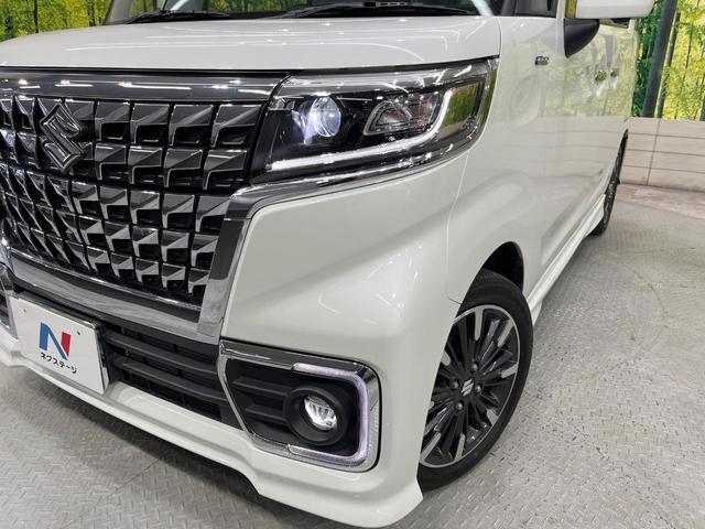 スペーシアカスタム ハイブリッドXSターボ ターボ 純正9型ナビ 全周囲カメラ 衝突被害軽減装置 レーダークルーズ 禁煙車 ハーフレザーシート コーナーセンサー スマートキー LEDヘッド ETC オートハイビーム オートライト 15インチAW(12枚目)