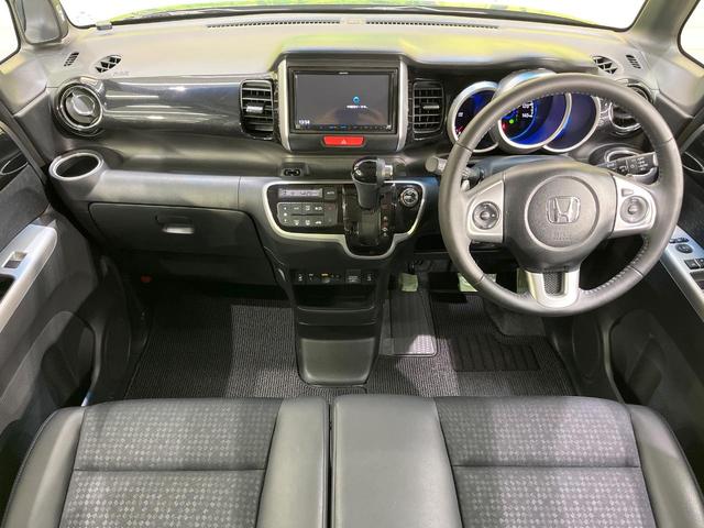 N-BOXカスタム G ターボSSブラックスタイルパッケージ ターボ SDナビ 両側電動スライド クルコン 衝突軽減装置 禁煙車 合皮シート ドラレコ スマートキー HIDヘッド シートヒーター ETC オートライト オートエアコン 純正15インチアルミ(2枚目)