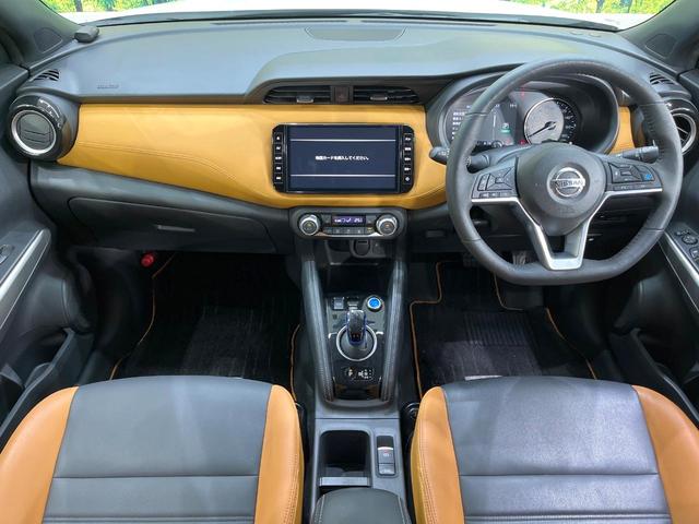 キックス X ツートーンインテリアエディション 純正9型ナビ 全周囲カメラ プロパイロット 禁煙車 2トーンカラー ハーフレザーシート シートヒーター スマートキー LEDヘッド ETC デジタルインナーミラー オートライト オートエアコン(2枚目)