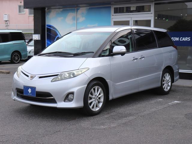 エスティマ 2.4アエラス Gエディション 中期モデル両側電動ドア後席モニターHIDヘッドFフォグ純正17AW ETCスマートキー プッシュスタートウッドコンビHステコンクルコン純正SDナビBカメラ地デジBT音楽DAA/Cリアオートエアコン(5枚目)