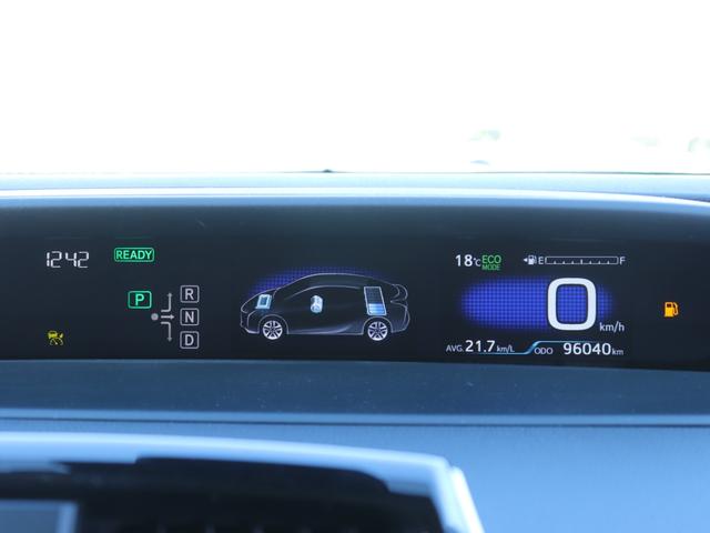 プリウス 　セーフティセンス合成皮革シートＬＥＤヘッド純正９型ＳＤナビＢカメラ地デジＢＴ音楽プリクラッシュ　レーダークルコン　オートハイビーム前席シートヒーター革巻きＨステアリングリモコン純正ドライブレコーダー（49枚目）