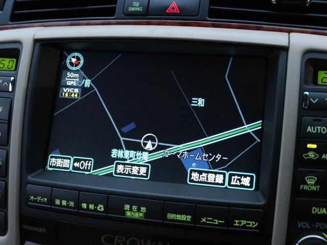 クラウン ロイヤルサルーンＧ　後期モデル純正ＨＤＤナビＢカメラ地デジ　クルーズコントロール前席パワーシート運転席シートメモリー後席電動リクライニング＆シェード革巻きＨ電動チルト　ステコンＨＩＤヘッドＦフォグＤバイザ純正１６ＡＷ（52枚目）