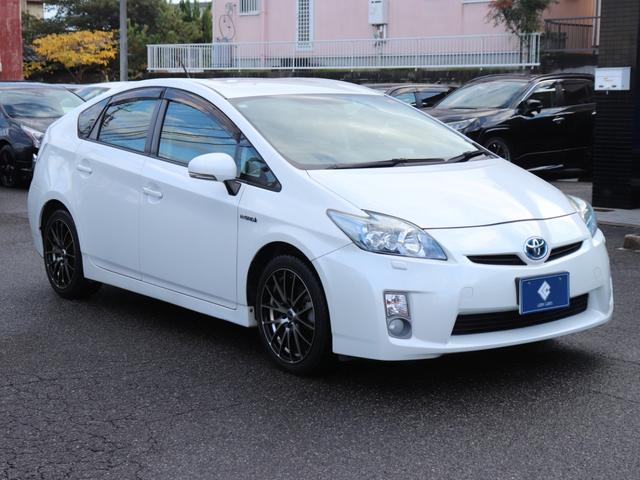 プリウス Sツーリングセレクション LEDヘッド 純正SDナビ地デジ 音楽録音 スマートキーETCステアリングリモコン コンライト オートエアコン フォグランプ ヘッドライトウォッシャー 社外17AWトノカバーCD/DVD/SD(6枚目)