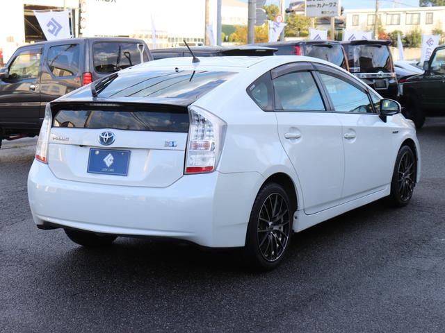 プリウス Sツーリングセレクション LEDヘッド 純正SDナビ地デジ 音楽録音 スマートキーETCステアリングリモコン コンライト オートエアコン フォグランプ ヘッドライトウォッシャー 社外17AWトノカバーCD/DVD/SD(7枚目)