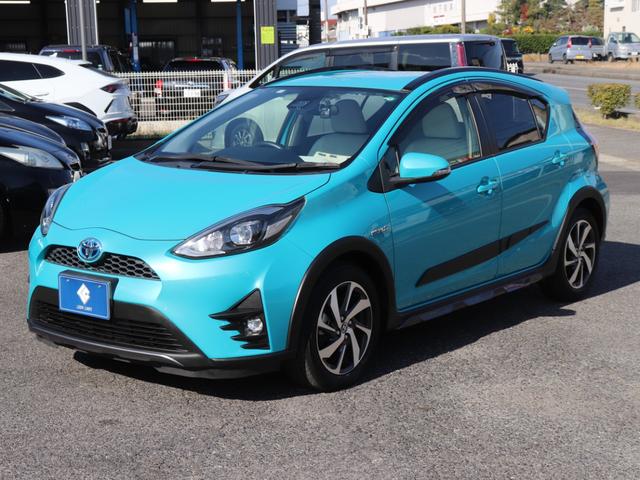 アクア クロスオーバー　セーフティセンス合成皮革シートＬＥＤヘッド純正ナビＢカメラ地デジＢＴ音楽スマートキー　ビルトインＥＴＣ革巻きＨステアリングリモコンＬＤＡオートハイビーム社外ドライブレコーダー　フォグランプ純正１６ＡＷ（5枚目）