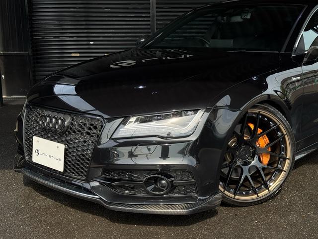 Ａ７スポーツバック ３．０ＴＦＳＩクワトロ　正規ディーラー車　右Ｈ　カーボンフロントスポイラー　ＢＣフォージド２１インチホイール　ダウンサスペンション　オレンジゴールドブレーキキャリパー　社外４本出しマフラー　カーボンリアスポイラー（6枚目）