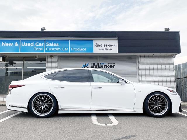 ＬＳ ＬＳ５００　Ｆスポーツ　新品２１ｉｎｃｈアルミ面一　新品サスコン　３眼ＬＥＤヘッド　黒革ＰＷシート　パドル　クルコン　ＨＵＤ　ＢＳＭ　フルセグＴＶ　Ｂｌｕｅｔｏｏｔｈ　レーダー　純正ドラレコ　ＰＷバック　全方位カメラ　ＥＴＣ（4枚目）