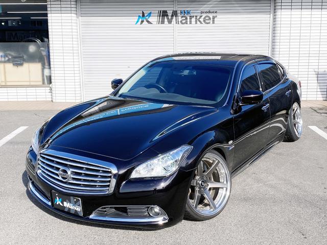 シーマ ハイブリッド VIP WORKジースト20深リムAW FR鬼キャン仕様 Tディメント車高調 メガRCFアッパー TディメントRアッパー スキッドRCRアームテンションロッド SR クルコン 本革PWシート 地デジ Bカメラ(12枚目)