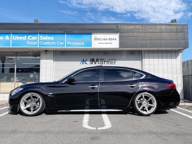 シーマ ハイブリッド VIP WORKジースト20深リムAW FR鬼キャン仕様 Tディメント車高調 メガRCFアッパー TディメントRアッパー スキッドRCRアームテンションロッド SR クルコン 本革PWシート 地デジ Bカメラ(57枚目)