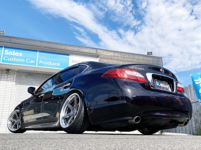 シーマ ハイブリッド VIP WORKジースト20深リムAW FR鬼キャン仕様 Tディメント車高調 メガRCFアッパー TディメントRアッパー スキッドRCRアームテンションロッド SR クルコン 本革PWシート 地デジ Bカメラ(76枚目)