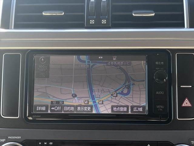 ランドクルーザープラド ＴＸ　Ｌパッケージ　本革ベージュシート　純正ＳＤナビ　クルーズコントロール　バックカメラ　４ＷＤ　禁煙車　フルセグＴＶ　Ｂｌｕｅｔｏｏｔｈ　ＬＥＤヘッドライト　シートヒーター　パワーシート　ミュージックサーバー（4枚目）