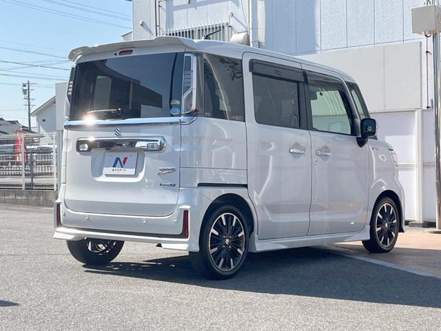 スペーシアカスタム ハイブリッドXSターボ 両側電動ドア 純正SDナビ バックカメラ 衝突被害軽減システム レーダークルーズ ハーフレザーシート シートヒーター コーナーセンサー スマートキー LEDヘッド ビルトインETC オートハイビーム(17枚目)