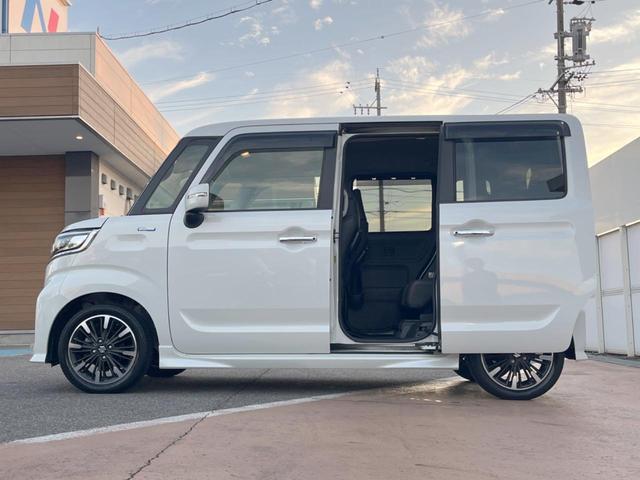 スペーシアカスタム ハイブリッドXSターボ 両側電動ドア 純正SDナビ バックカメラ 衝突被害軽減システム レーダークルーズ ハーフレザーシート シートヒーター コーナーセンサー スマートキー LEDヘッド ビルトインETC オートハイビーム(28枚目)