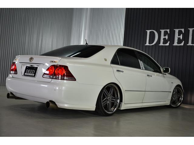 アスリートGパッケージ 黒革シート 車高調 社外19インチメッキホイール ワンオフマフラー メッキグリル メッキピラー フルエアロ トランクスポイラー ゴールドエンブレム シートヒーター 地デジ ETC スモーク施工済(37枚目)
