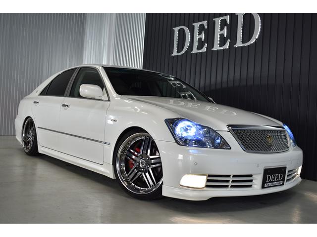 アスリートGパッケージ 黒革シート 車高調 社外19インチメッキホイール ワンオフマフラー メッキグリル メッキピラー フルエアロ トランクスポイラー ゴールドエンブレム シートヒーター 地デジ ETC スモーク施工済(38枚目)