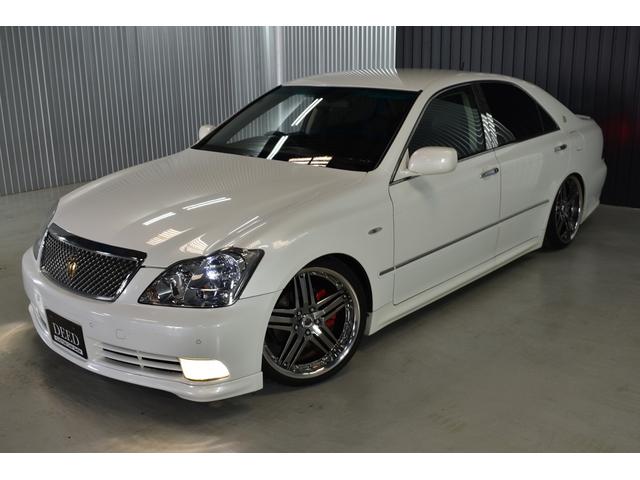 アスリートGパッケージ 黒革シート 車高調 社外19インチメッキホイール ワンオフマフラー メッキグリル メッキピラー フルエアロ トランクスポイラー ゴールドエンブレム シートヒーター 地デジ ETC スモーク施工済(58枚目)