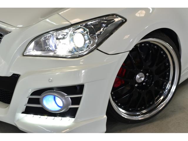フーガ 250GT タイプP フルエアロ 新品フルタップ式車高調 SSR20インチ 黒革シート HDDナビ DVD再生 地デジ ELスカッフプレート LEDフォグ インフィニティエンブレム 新品タイヤ 2カラーLEDフォグ(3枚目)