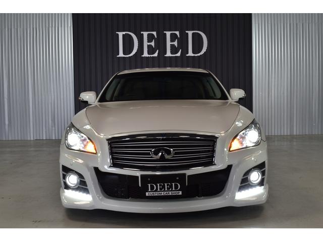 フーガ 250GT タイプP フルエアロ 新品フルタップ式車高調 SSR20インチ 黒革シート HDDナビ DVD再生 地デジ ELスカッフプレート LEDフォグ インフィニティエンブレム 新品タイヤ 2カラーLEDフォグ(27枚目)