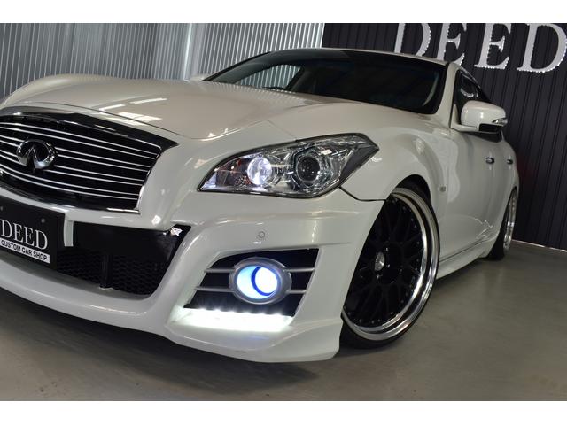 フーガ 250GT タイプP フルエアロ 新品フルタップ式車高調 SSR20インチ 黒革シート HDDナビ DVD再生 地デジ ELスカッフプレート LEDフォグ インフィニティエンブレム 新品タイヤ 2カラーLEDフォグ(29枚目)