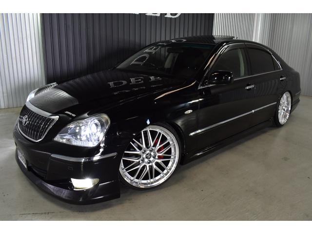 クラウンマジェスタ Cタイプ Fパッケージ 黒革シート サンルーフ 純正HDDナビ フルエアロ エアサスコントローラー 新品20インチ 新品タイヤ LEDフォグ カラーキャリパー DVD再生可能 全席シートヒーター ETC バックカメラ(36枚目)