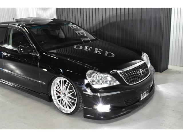 クラウンマジェスタ Cタイプ Fパッケージ 黒革シート サンルーフ 純正HDDナビ フルエアロ エアサスコントローラー 新品20インチ 新品タイヤ LEDフォグ カラーキャリパー DVD再生可能 全席シートヒーター ETC バックカメラ(37枚目)