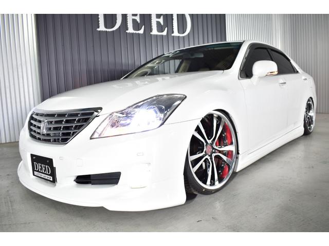 クラウン ロイヤルサルーン フルエアロ TEINフルタップ式車高調 マーベリック20インチ 新品タイヤ スモーク施工済み LEDフォグ 純正マルチ DVD再生可能 地デジ ミュージックサーバー バックカメラ コンビハンドル(29枚目)
