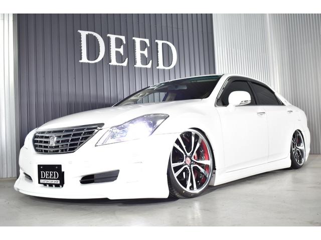 クラウン ロイヤルサルーン フルエアロ TEINフルタップ式車高調 マーベリック20インチ 新品タイヤ スモーク施工済み LEDフォグ 純正マルチ DVD再生可能 地デジ ミュージックサーバー バックカメラ コンビハンドル(48枚目)