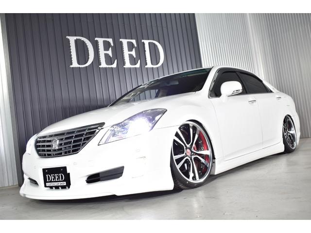 クラウン ロイヤルサルーン フルエアロ TEINフルタップ式車高調 マーベリック20インチ 新品タイヤ スモーク施工済み LEDフォグ 純正マルチ DVD再生可能 地デジ ミュージックサーバー バックカメラ コンビハンドル(57枚目)