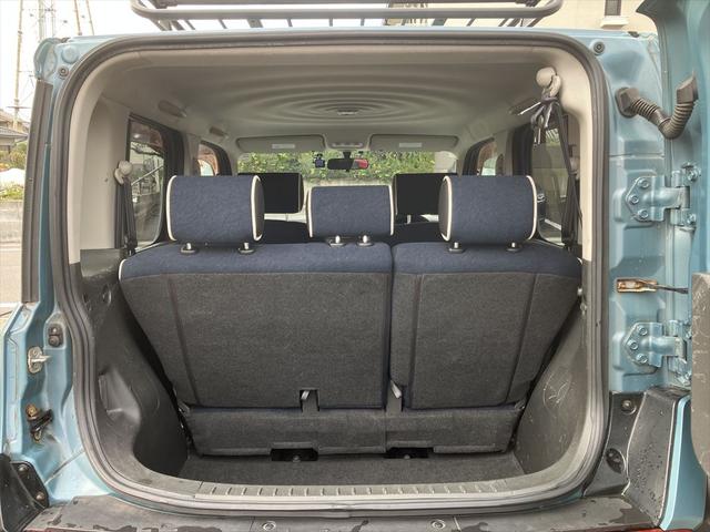 キューブ １５Ｘ　インディゴセレクション　社外ＡＷ　ブロックタイヤ　ルーフラック　ドラレコ　ＥＴＣ　スマートキー　プッシュスタート　ＣＶＴ　盗難防止システム　衝突安全ボディ　ベンチシート　ディスプレイオーディオ　ＵＳＢ　Ｂｌｕｅｔｏｏｔｈ（10枚目）